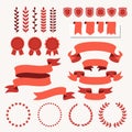 Vector collection of decorative design elements - ribbons, frames, stickers, labels. Royalty Free Stock Photo